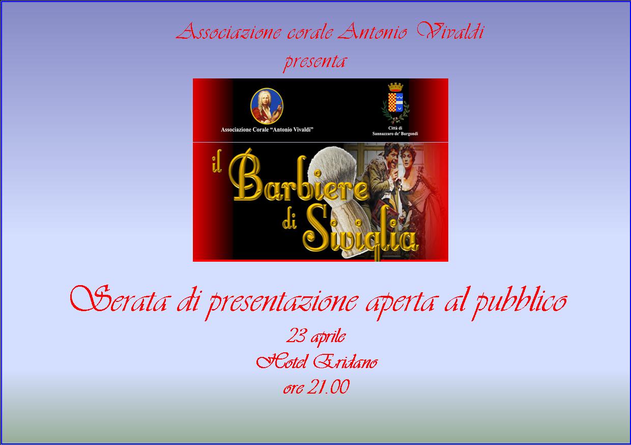 Serata di presentazione de Il barbiere di Siviglia